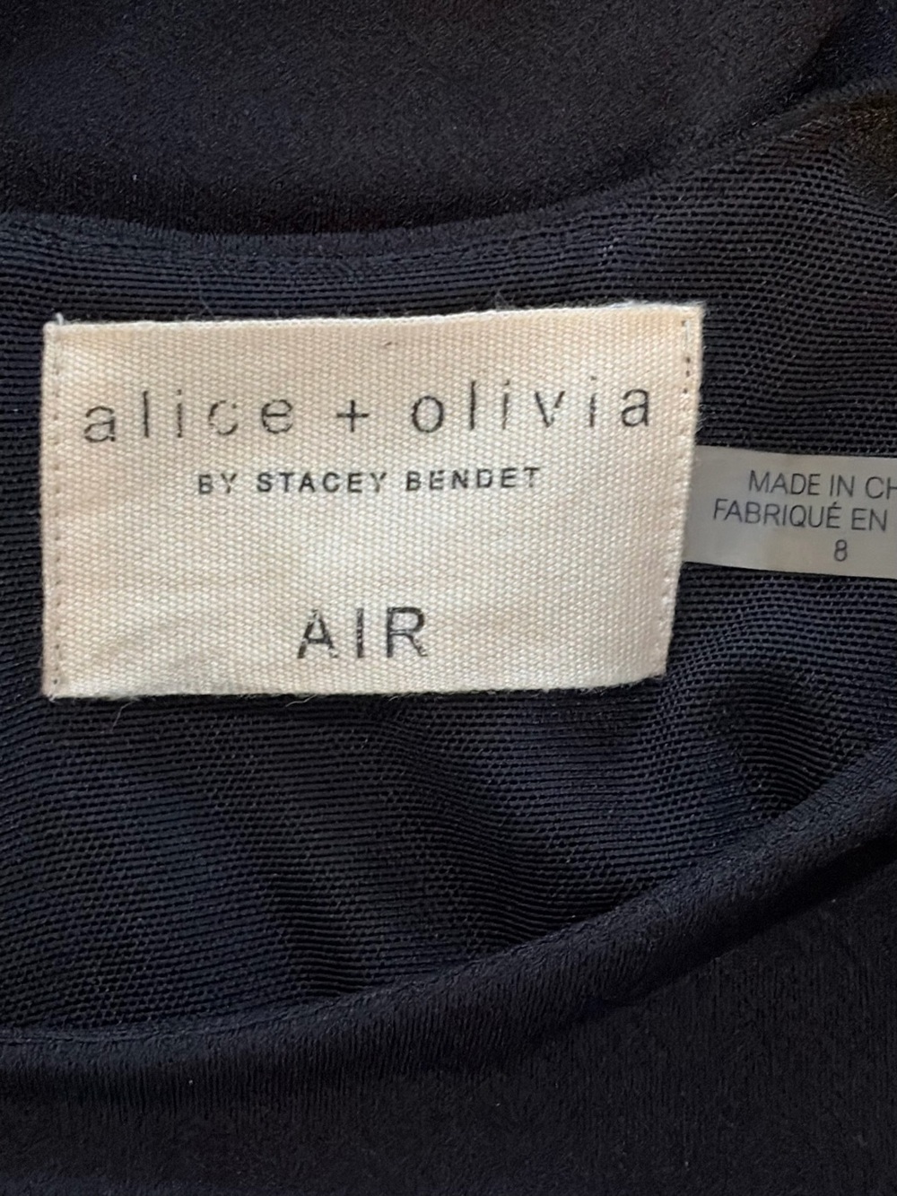 ALICE + OLIVIA Madie Black Mesh Panel Mini Dress Size 8 - Picture 9 of 10